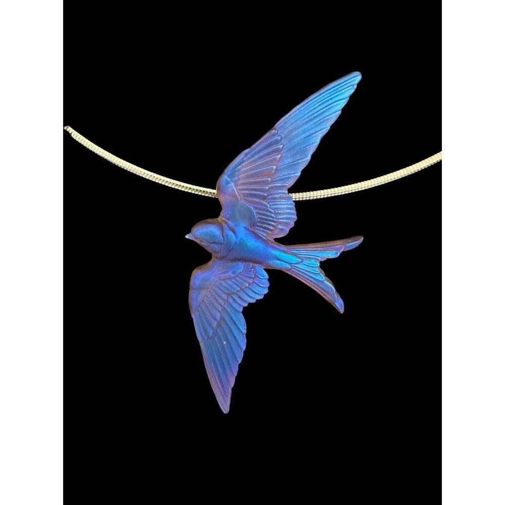 Bluebird Pâte De Verre Glass Pendant Gregory Burgard New Limited Edition Signed - Picture 13 of 16